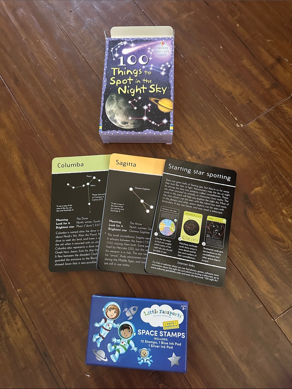 Usborne Night Sky Cards NWT + Little Passports Space Stamps Astronomy STEM